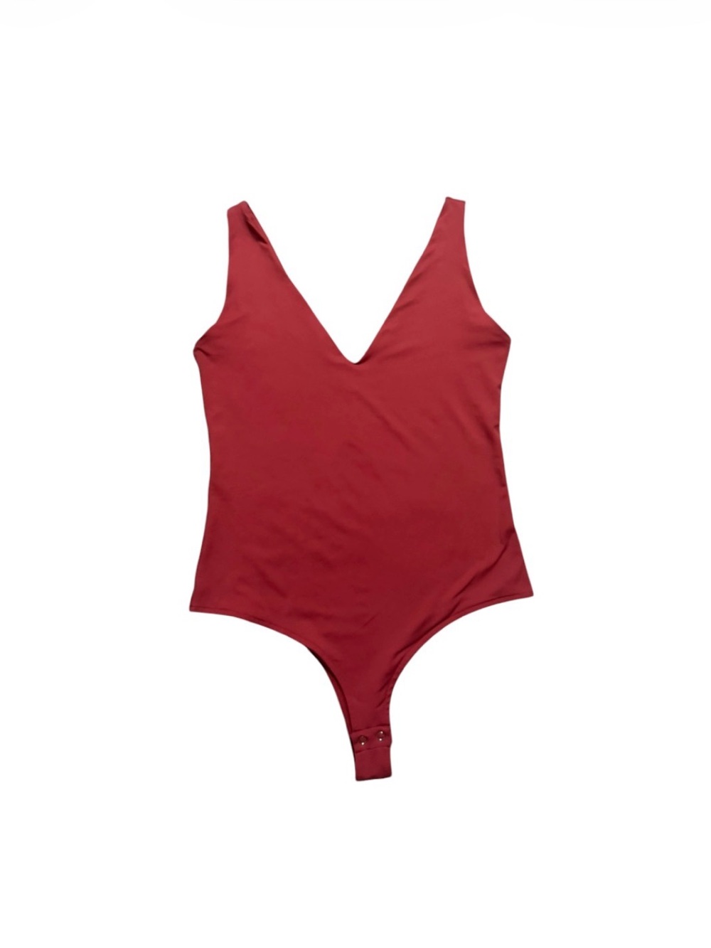 ReoRia Red Deep V-Neck Bodysuit